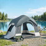 Tente de Camping Facile à Monter 2-4 Personnes avec 3 Portes, Imperméable, Compatible avec SUV, Bleu Foncé