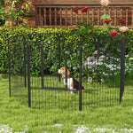 Luxury modular epoxy steel playpen with lockable door for dogs, rabbits, rodents, small animals, indoor and outdoor 80 x 100 cm black