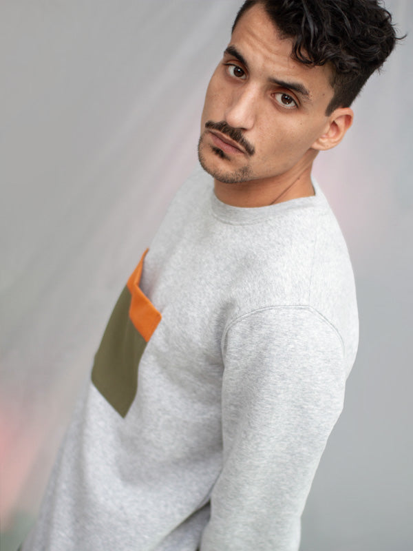 Sweatshirt Jiba - Chiné/Orange