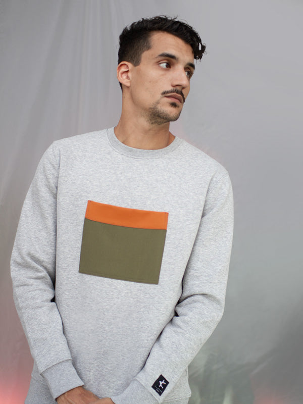 Sweatshirt Jiba - Chiné/Orange
