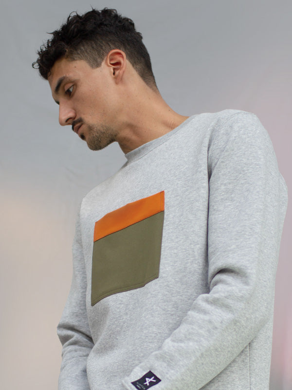 Sweatshirt Jiba - Chiné/Orange