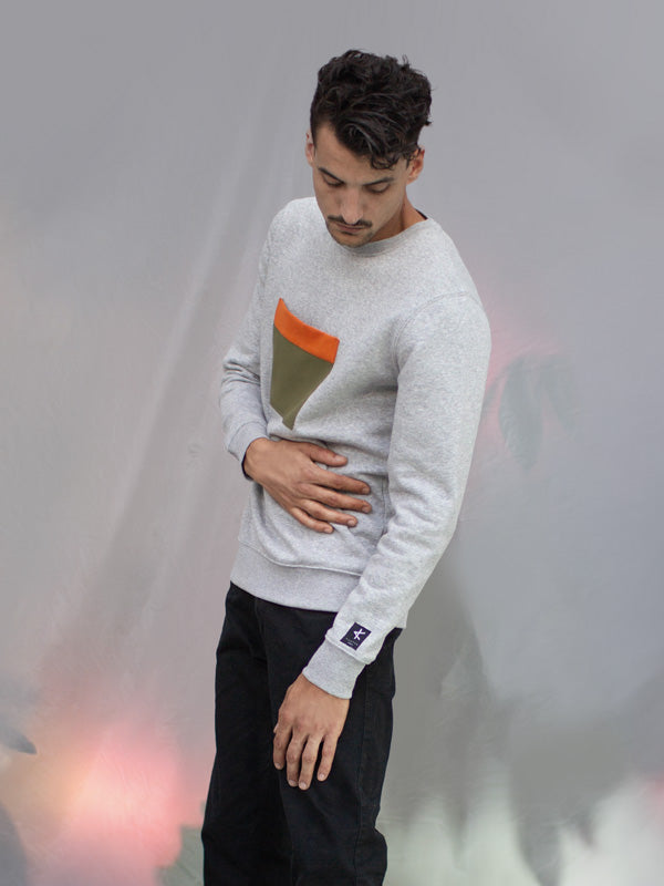Sweatshirt Jiba - Chiné/Orange
