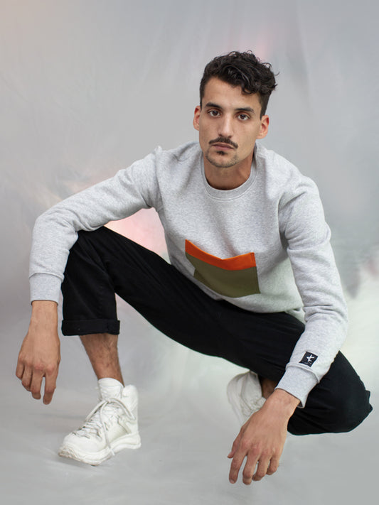 Sweatshirt Jiba - Chiné/Orange