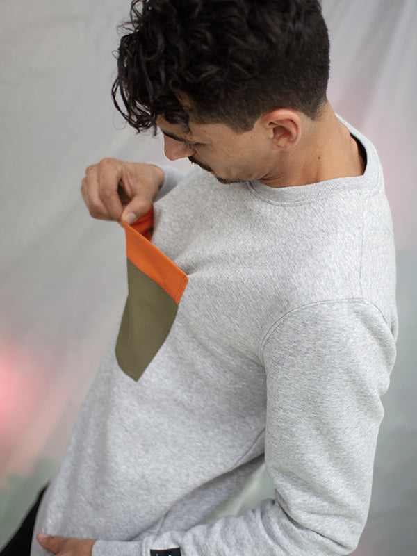Sweatshirt Jiba - Chiné/Orange