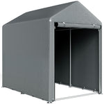 Abri de jardin tente de stockage portable avec cadre en métal galvanisé et grande porte, 1,2 x 1,8 m