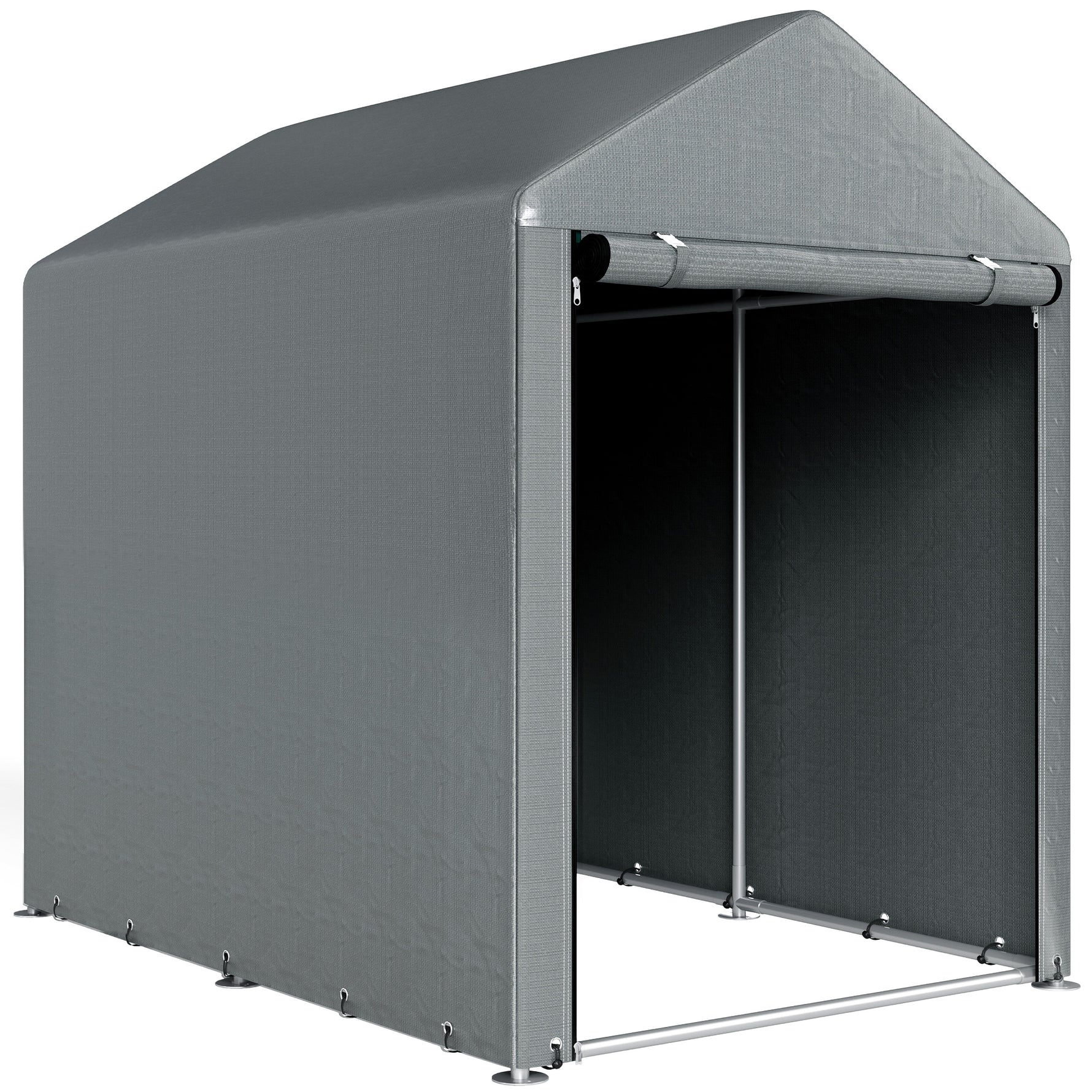 Abri de jardin tente de stockage portable avec cadre en métal galvanisé et grande porte, 1,2 x 1,8 m