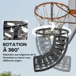 Retour de ballon de basket-ball système de renvoi du ballon de basket rotation à 360° 35,6 x 35,6 x 75,5 cm noir