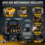 Jouet Moteur de Camion et Pelle pour Enfants, Camion Mécano, Volant, Effet de Brume, Sonores et Lumineux, 3-6 Ans, Jaune