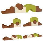 Parcours motricité bébé 5PCS, module en mousse souple avec housse en velours côtelé, multicolore