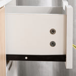Dressoir Scandinavisch design 2 kasten schuiflade massief grenenhouten poten spaanplaat wit licht eiken