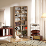 Rangements pour CD et DVD 18 compartiments capacité max. 640 CD/360 DVD 430 Blu-ray 78,5 x 24 x 175 cm bois naturel