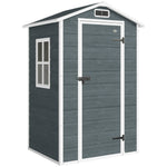 Abri de jardin en plastique avec plancher porte verrouillable fenêtre et ventilation  128 x 104 x196 cm gris