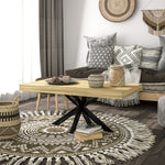 Table Basse rectangulaire table d'appoint Style Industriel en métal Noir et Plateau aspect Bois - dim. 110 x 60 x 45cm