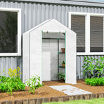 Serre de jardin avec 1 porte 1 fenêtre étagères 3 niveaux pour Légumes Plantes Fleurs Bâche PE 143 x 74 x 190 cm blanc