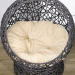 Cuccia per gatti letto rialzato gatto accogliente nicchia grotta 50 x 50 x 60 cm cuscino morbido crema incluso, corda in poliestere viola