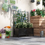 Jardinière surélevée pour le jardin avec treillis, acier galvanisée avec motif en losange, 90 x 40 x 120 cm, noir-9