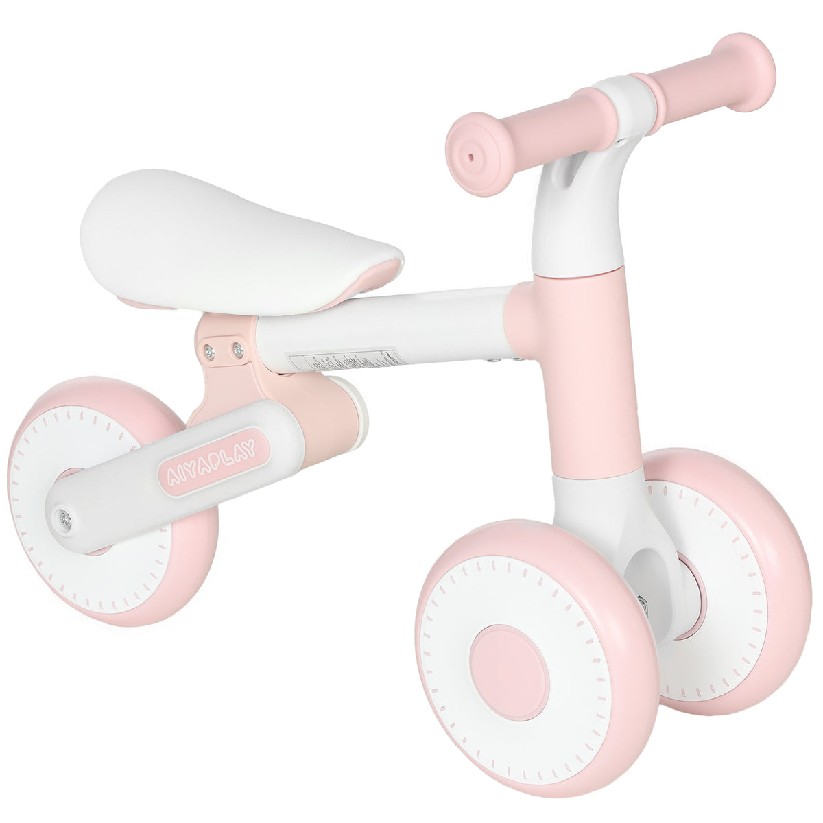 Draisienne Bébé 1-2 Ans Pliable, Siège Réglable, Direction Limitée à 135°, Pneus EVA Silencieux, 52x23x36,5cm, Rose