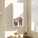Armoire murale de salle de bain avec porte à fermeture douce, étagère réglable et compartiment ouvert, 30x17x67cm, blanc