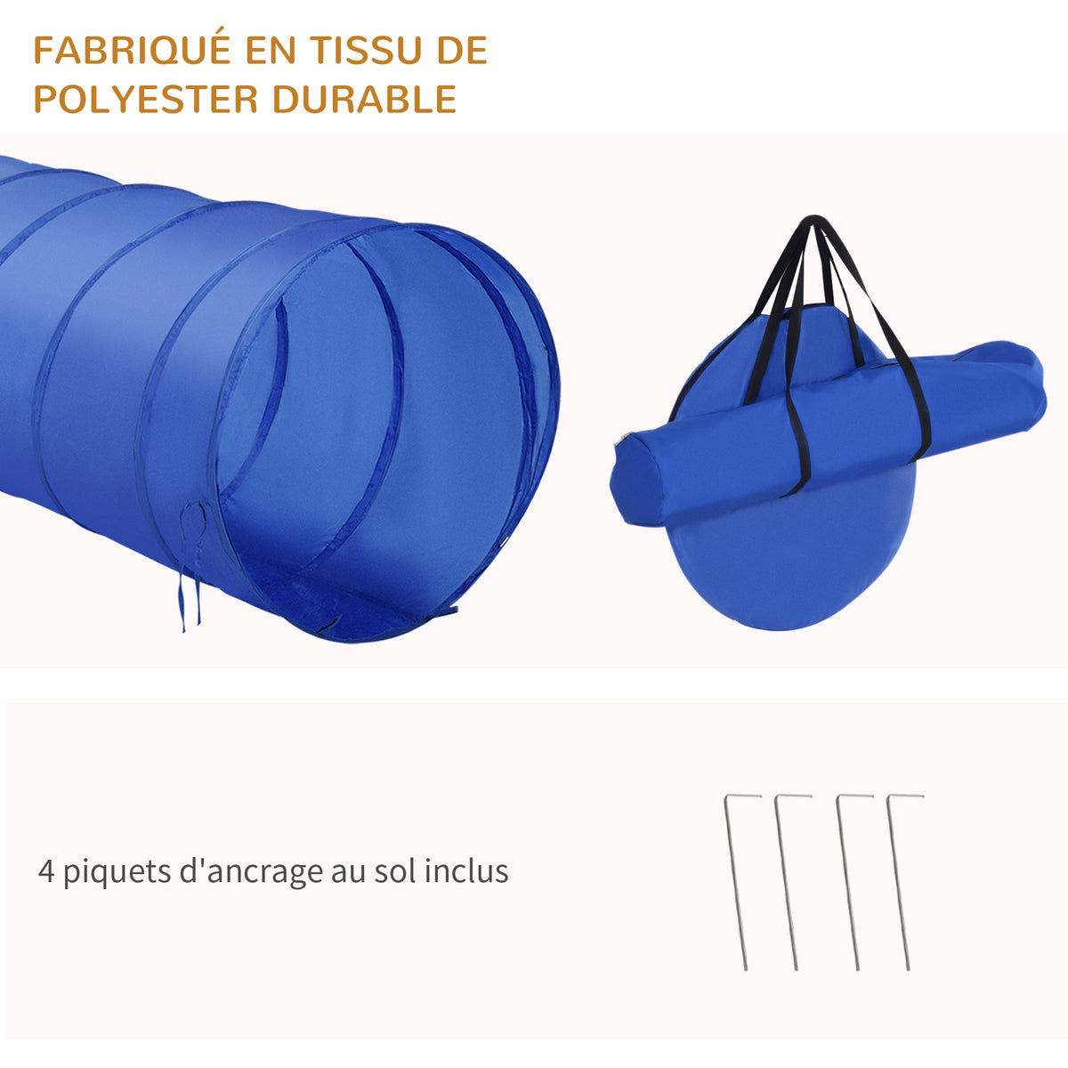 Agility sport pour chiens équipement complet obstacles, tunnel, slalom, zone repos + 2 sacs de transport bleu jaune