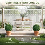 Set van 2 kunstmatige buxusbollen in pot, uv-bestendig, 42 cm, voor binnen- en buitendecoratie