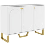 Buffet de salon avec placard à portes et étagère réglable, 106,5 x 35 x 77,5 cm, blanc
