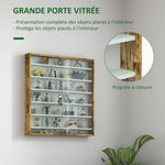 Vitrine pour collection vitrine murale 80 x 9,5 x 83 cm 6 étagères réglables en hauteur 2 portes coulissantes en verre