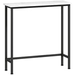 Console meuble 75 cm, table console plateaux en effet marbre, cadre en métal, style moderne blanc et noir