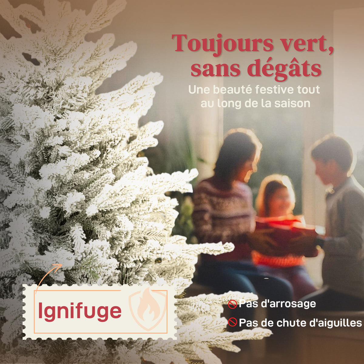 Sapin de Noël artificiel floqué de neige 180 cm, arbre de Noël avec 1815 branche, support en métal pliable, vert