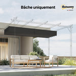 Toile de toit pour pergola tonnelle rétractable de 3 x 3 m - toile uniquement 250 x 255 cm gris foncé