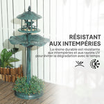 Bain d'oiseaux abreuvoir pour oiseaux jardinière 3 en 1 Ø 50 x 113 cm polypropylène vert-de-gris-5