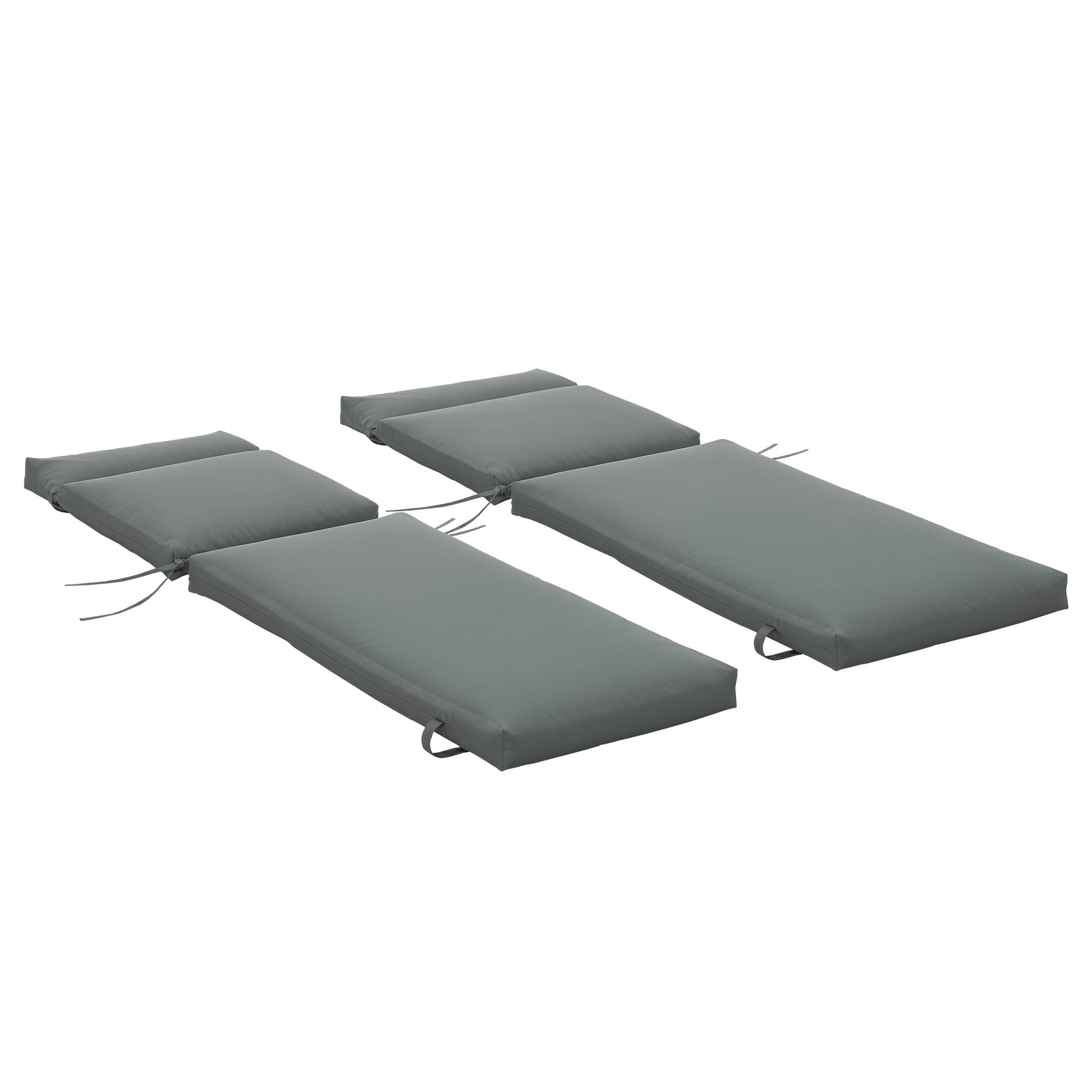 Lot de 2 Matelas pour Chaise Longue transat Bain de Soleil avec Sangles d'attache pour Jardin MATELAS