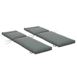 Lot de 2 Matelas pour Chaise Longue transat Bain de Soleil avec Sangles d'attache pour Jardin MATELAS