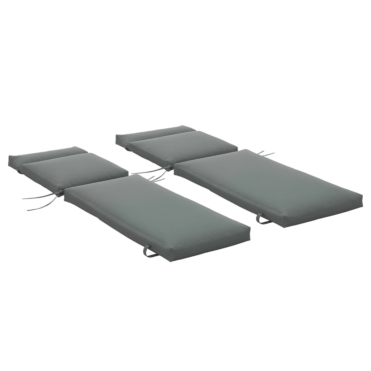 Lot de 2 Matelas pour Chaise Longue transat Bain de Soleil avec Sangles d'attache pour Jardin MATELAS