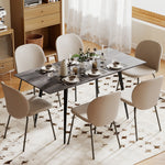 Table à manger pliante table extensible 120-160 cm jusqu'à 6 à 8 personnes avec pieds en acier, gris