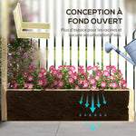Jardinière avec treillis bac à fleurs jardinière de jardin dim. 115L x 60l x 110H cm effet bois naturel