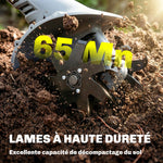 Motobineuse sans Fil Motoculteur Électrique 18V 355W avec 2 Batteries 4,0Ah Léger et Anti-mal de Dos, Largeur 20cm Gris