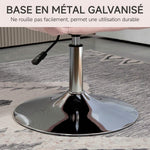 Egongelako besaulkia, gerrialdeko kuxinekin, altuera erregulagarria, 360°-an biratzen dena, metalezko oinarria, arrosa