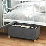 Opvouwbare opbergbank voor aan het voeteneind van het bed, inhoud 67 L, draagvermogen 120 kg, met deksel, 76L x 38B x 38H cm, grijs