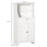 Meuble armoire micro-ondes pour cuisine avec 1 tiroir, 2 Portes 60 x 40 x 122,5 cm - MDF - Blanc