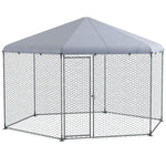 Buitenren voor kippen 10 m², gaasren 400 x 346 x 263 cm - overdekte ruimte - 10-15 kippen