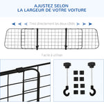Grille de séparation voiture universelle pour chien, barrière de protection adaptée aux SUV et aux sièges auto, largeur réglable sans outils, installation facile, noir