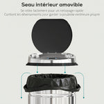 Poubelle à capteur de mouvement ouverture automatique 1 bac de 42 L en acier inoxydable noir et argent