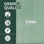 Serre de jardin mini serre serre à tomates 2 x 1 x 0,8 m porte zippée bâche PE acier vert