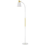 Lampadaire de salon réglable en hauteur 127-160 cm avec interrupteur, douille E27, blanc
