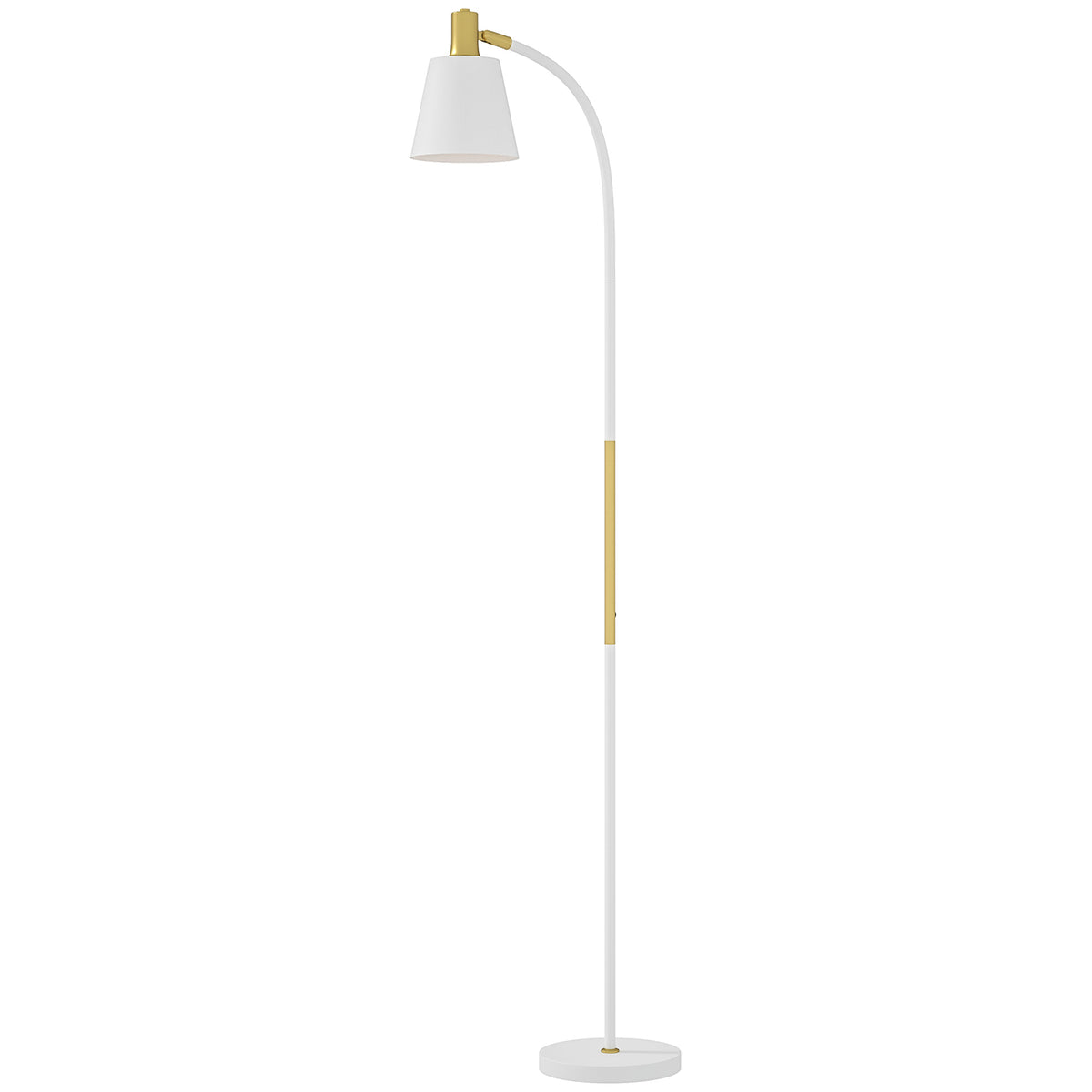 Lampadaire de salon réglable en hauteur 127-160 cm avec interrupteur, douille E27, blanc