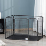 Enclos parc pour chien 4 panneaux en métal grillagé avec Porte Verrouillable, dim. 109L x 74l x 71H cm