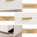 Lot de 2 tables de chevet suspendues, tables de nuit murales avec tiroir et niche, moderne, 40x34x29cm, blanc