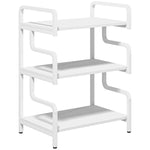 Estantería de almacenamiento de 3 niveles, estantería de metal de diseño industrial, estructura de acero, 55 x 40 x 77 cm, blanco