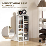Lot de 2 étagères colonnes armoire de rangement CD-DVD 12 compartiments 21 x 22,5 x 88,5 cm capacité 204 CD blanc
