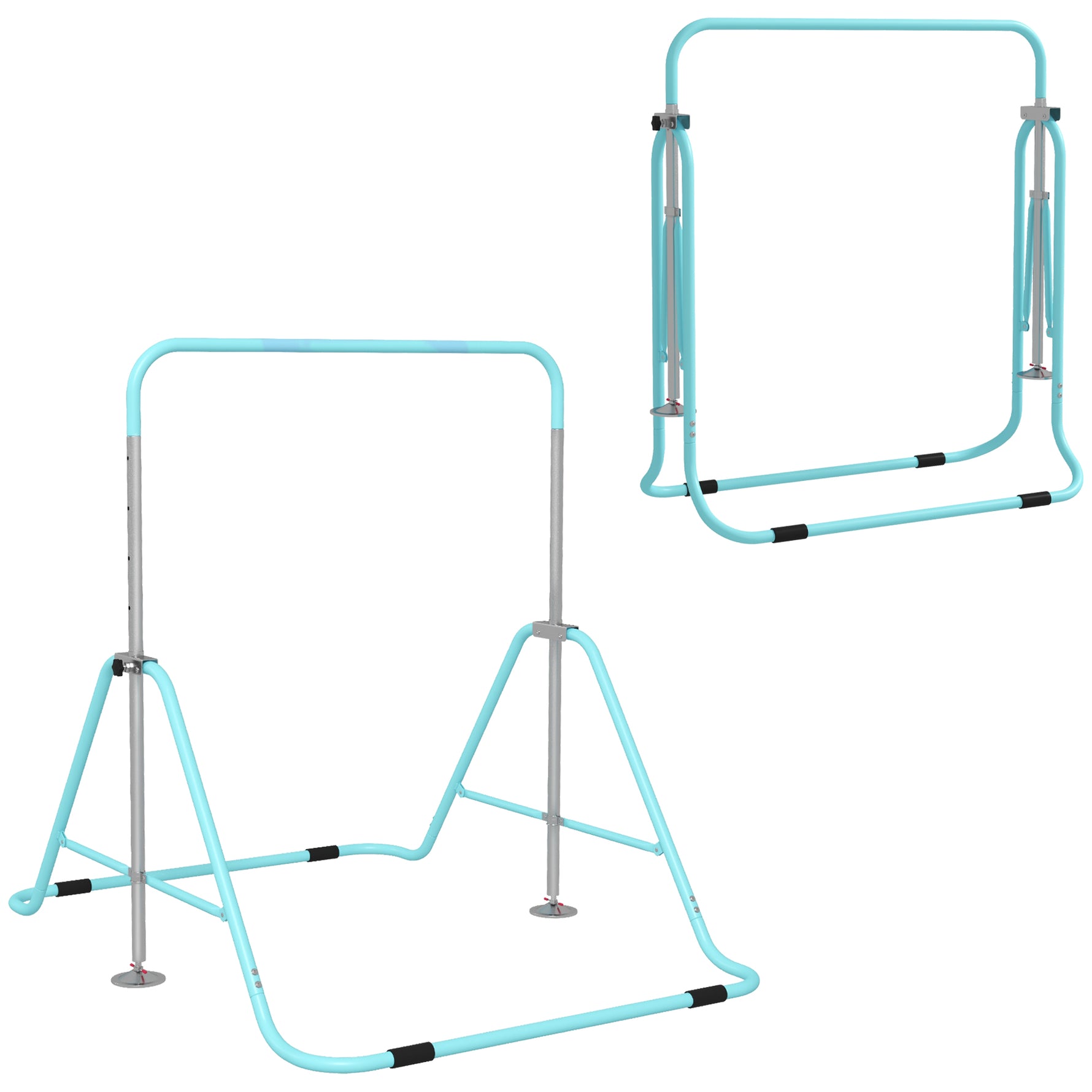 Barre fixe de gymnastique pour enfants pliante hauteur réglable de 88 à 128 cm vert